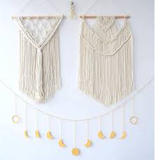 Bohemian macrame wall hanging diy easy face mask. Amazon Com Macrame Wall Hanging Pack Of 2 With Free Moon Wall Decor And Macrame Keychain Boho Decor Wall Decor Boho Wall Decor Bedroom Wall Decor Room Decor