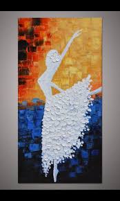 Hand Painted Dancing Ballerina Painting Wall Art Picture Living Room Bedroom Home Wall Decor Thick Palette Knife Oil Soyut Resim Soyut Resimler Tuval Resimleri