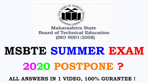 Msbte Exam Postpone Summer 2020 Due To Corona Youtube