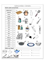 Vocabulary Matching Worksheet In The Kitchen Life Skills Lessons Life Skills Activities Life Skills Classroom
