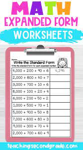 Expanded Form Math Worksheets Math Math Work Math Instruction