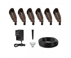Led Landscape Lighting Kit 6 Spotlights Low Voltage Transformer Super Bright Leds