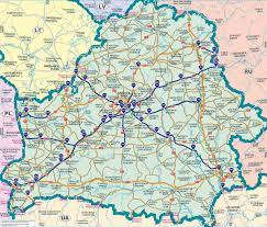 Cudzoziemcy, którzy podróżują tranzytem przez strefę przygraniczną do uzdrowisk, ośrodków wypoczynkowych nie muszą mieć przepustki. Bialorus Mapa Samochodowa