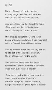 One Art Elizabeth Bishop A Beautiful Poem For Use In Ministry With Those Grieving Or Anticipating Los One Art Elizabeth Bishop Poetry Words Commonplace Book