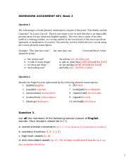 Ling 100 400hw 2 Key Homework Assignment Key Week 2 Question 1 The Following Is A Broad Phonetic Transcription Of Parts Of The Poem The Walrus And The Course Hero