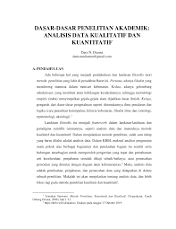 Pada bagian metode diharapkan cukup jelas paparan tentang: Pdf Analisis Data Kualitatif Dan Kuantitatif