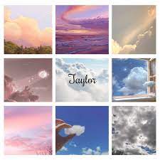 Cloudcore is an aesthetic that centers on the sky and atmosphere, but in particular, clouds. Personalized Pride Flags Cloudcore Based Moodboard With The Name Taylor