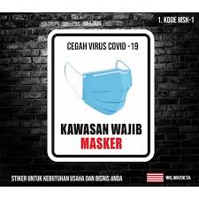 Ada yang butuh stiker seperti ini? Sticker K3 Safety Sign Warning Sign Wajib Masker Min 2 Pcs Shopee Indonesia