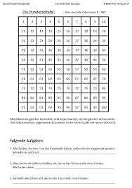 Die hundertertafel vorlage wird in der 2. Hundertertafel Zum Ausdrucken Hundertertafel Ubungen Mathefritz