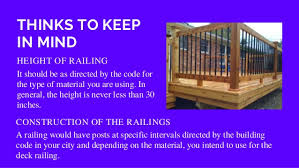 As detailed in best practices guide to residential construction: Deck Rail Design Ideas And Important Things To Know