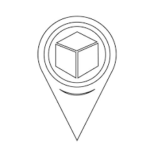 Map Pointer Cube Icon Retro Illustration Icon Free Vector Illustration
