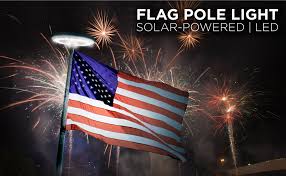 Amazon Com Deluxe Solar Flag Pole Light Flag Light Led Downlight For Most 15 To 25 Ft In Ground Flag Poles Fits 0 5 Wide Flag Ornament Spindles Deluxe Silver Home Improvement