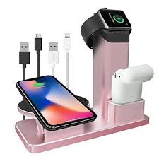 Wireless Iphone Charger Stand Apple Watch Airpods Charging Station Dock 3 In 1 Iphone Charger Stand Iphone Charger Apple Watch