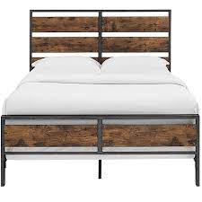 In fact, it can make your bed the focal point of your entire room. Welwick Designs Wood Plank And Metal Queen Size Bed And Frame Reclaimed Wood The Home Depot Canada