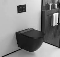 European Style Sanitary Ware Concealed Cistern Rimless Round Ceramic Toilet  Bowl Wall Mounted Wc Black Wall Hung Toilet