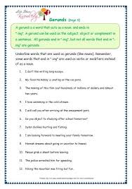 Gerunds Worksheet Worksheets Grammar Nouns