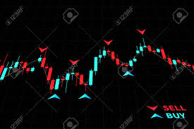 Forex Trading Indicators Vector Illustration On Black Background