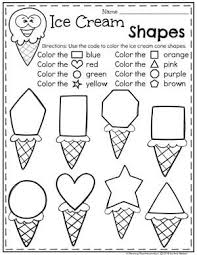 Preschool Shapes Worksheets Ice Cream Theme Shapesworksheets Preschoolworksheets Icecr Shapes Preschool Preschool Learning Activities Preschool Activities