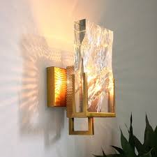 Sconces make great hallway light fixtures. Gold 1 Light Led Wall Sconce Lighting Traditional Clear Crystal Ice Block Wall Mount Light Takeluckhome Com