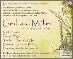 Born 3 november 1945) is a german former professional footballer. Traueranzeigen Von Gerhard Muller Trauer Anzeigen De