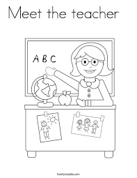 Best high quality coloring pages and preschool kindergarten skills worksheets plus printable kids coloring pages. Meet The Teacher Coloring Page Twisty Noodle