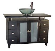 Bathroom vanity with bowl sink on top. Adelina 46 Inch Vessel Sink Bathroom Vanity Black Granite Top