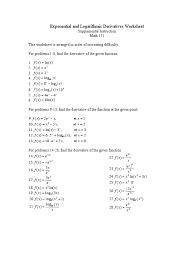 Free printable worksheets pdf with answer keys on algebra i geometry trigonometry algebra ii and calculus. Math 151 Abc Yoon Cakaihoi Exponential And Logarithmic Derivatives Worksheet