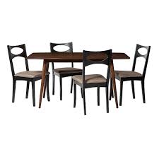 We have a wide range of contemporary dining chairs that fit your current filtered choice of black. Walker Edison 5 Piece Mid Century Modern Dining Table With Upholstered Dining Chairs Walnut Black Bb60mcwtbl Best Buy