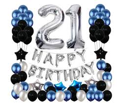 Black 21st Birthday Decoration Ideas For Guys 21st Birthday Decorations Black Party Blue Party 21st Birthday Etsy In 2020 21st Birthday Decorations Balloon Decorations Party Black Party Decorations