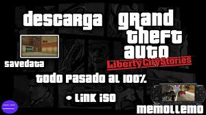 Los 100 mejores juegos de ps2 meristation la. Descarga Gta Liberty City Stories Psp Savedata Pasado Al 100 By Memollemo