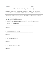 Englishlinx Com Idioms Worksheets Business Letter Template Sentence Writing Idioms