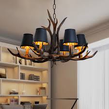 American Country Resin Antler Chandelier Bedroom Dining Room Restaurant Horn Lamp Vintage Loft Retro Rustic Chandelier Chandeliers Aliexpress