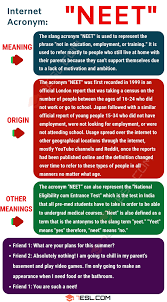Neet Meaning What Does Neet Mean With Useful Conversations 7 E S L Lack Of Motivation Meant To Be English Lessons