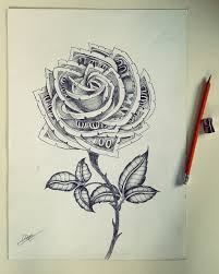 Rose full back tattoo /source roses have a variety of colors and various colors have various meanings. 100 Dollar Rose Drawing Money Rose Tattoo Rose Tattoo Design Rose Drawing Tattoo