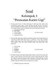 We did not find results for: Soal Kelompok 3 Docx Soal Kelompok 3 U201cperawatan Karies Gigi U201d 1 Seorang Pasien Berusia 18 Tahun Berkunjung Ke Klinik Gigi Fasha Farma Untuk Course Hero