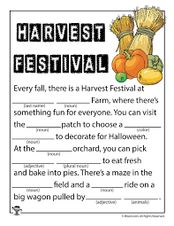 Grains for cereals and bread come from farms. Harvest Festival Mad Lib Woo Jr Kids Activities Holiday Activities For Kids Harvest Festival Harvest Festival Crafts