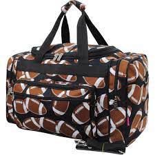 Football Print 20 Inch Duffle Bag Blk Duffle Bag Travel Bags Duffle Bag