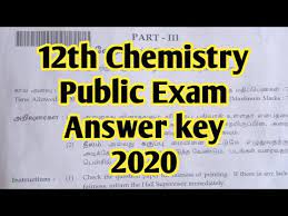 Ssc cgl answer key 2020: 12th Chemistry Public Exam Answer Key 2020 Youtube