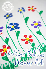 Painting with flowers for toddlers. Painting Craft Water Bottle Flowers