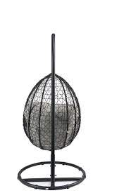 38 X 38 X 79 Beige Fabric And Black Wicker Patio Swing Chair With Stand Swinging Chair Patio Swing Chair Egg Swing Chair