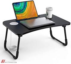 Get it by tuesday, june 29. Elekin Folding Standing Laptop Desk Multi Function Laptop Bed Table Stand Lap Desk With Usb Cup Holder For Bed Couch Sofa With Little Gift Small Table Lamp Small Fan Auction 81 Auctions