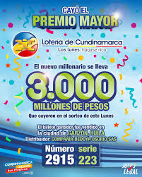 Jun 16, 2021 · estos son los resultados de las loterías y chances apostados el martes 15 de junio en todo el territorio nacional: Loteria De Cundinamarca Los Lunes Hagase Rico