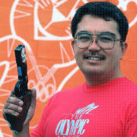 Kevin Alvarez, a student at the the Academy of Careers and Technologies  Charter School in San Antonio, Texas, models his snack-themed creation  exhibited in the "Hats Off to Fiesta!" event, sponsored by