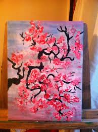 High quality gallery wrapped canvas with painted edges. Pin By Raluca Goia On My Paintings Cherry Blossom Painting Acrylic Acrylic Painting Inspiration Painting