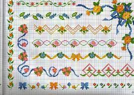 Simple Border With Small Flowers Free Cross Stitch Patterns Crochet Knitting Amigurumi Pola Kristik Bunga Kristik Kristik