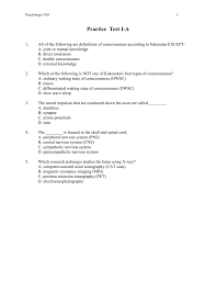Practice Test I A