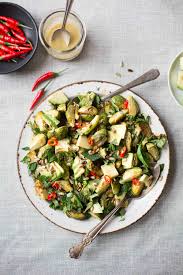 Brussels Sprouts Salad With Lime Miso From The First Mess Cookbook Giveaway The Green Life Brussel Sprout Salad Brussel Sprouts Healthy Salad Recipes