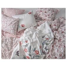 Jattelilja Duvet Cover And Pillowcase S White Floral Patterned Ca Ikea Bed Linens Luxury Bed Linen Sets Simple Bed