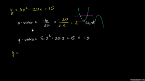 May 17, 2019 · the vertex form of a quadratic is in the form ƒ(x) = a(x−h) 2 + k where point (h, k) is the vertex; Finding The Vertex Of A Parabola In Standard Form Video Khan Academy