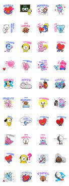 Bt21 Custom Stickers Sticker For Line Whatsapp Android Iphone Ios Korean Stickers Cute Stickers Sticker Art